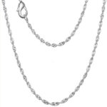 AliExpress cross-border supply European and American silver-plated necklace women's encrypted water wave chain pendant with chain short clavicle necklace Glossy.pk