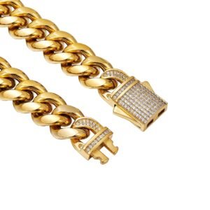 Men’s Cuban Bracelet — 18K Gold-Plated on 925 Silver product photo 4 | Glossy.pk Pakistan