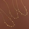 Super Beauty Spot Clavicle Chain Geometric Round Square Pear-shaped Temperament Small Necklace Titanium Steel Plated 18k Gold anti-tarnish jewellery from Glossy.pk, Lahore
