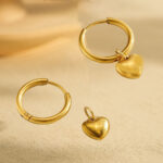 European and American cross-border earrings wholesale love butterfly letter earrings stainless steel light luxury exaggerated sense of luxury does not fade 18 Glossy.pk