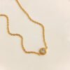 Titanium steel emerald geometric necklace high-grade cold style clavicle necklace fashion temperament accessories do not fade 34 anti-tarnish jewellery from Glossy.pk, Lahore