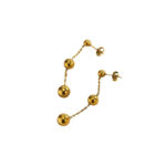 European and American net red ins wind 18K stainless steel three sizes bead pendant earrings do not fade color versatile earrings wholesale