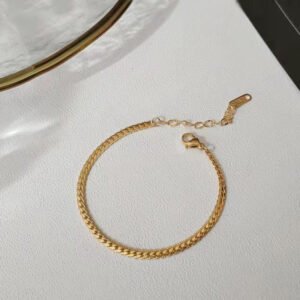 Snake/bone chain necklace — 4mm & 6mm options, gold or steel colour product photo 4 | Glossy.pk Pakistan