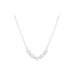 2024 new titanium steel necklace niche high-end light luxury clavicle chain fashion versatile smile pearl necklace women's summer Glossy.pk