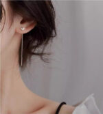 European and American cross-border earrings wholesale love butterfly letter earrings stainless steel light luxury exaggerated sense of luxury does not fade 18 Glossy.pk