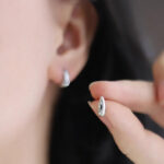 French fashion INS style 1m4K gold stainless steel earrings heart ring pendant titanium steel earrings women's love ear Glossy.pk