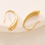 European and American cross-border wholesale water drops free pick-up stainless steel earrings earrings earrings earrings stud cold wind niche design titanium steel jewelry Glossy.pk