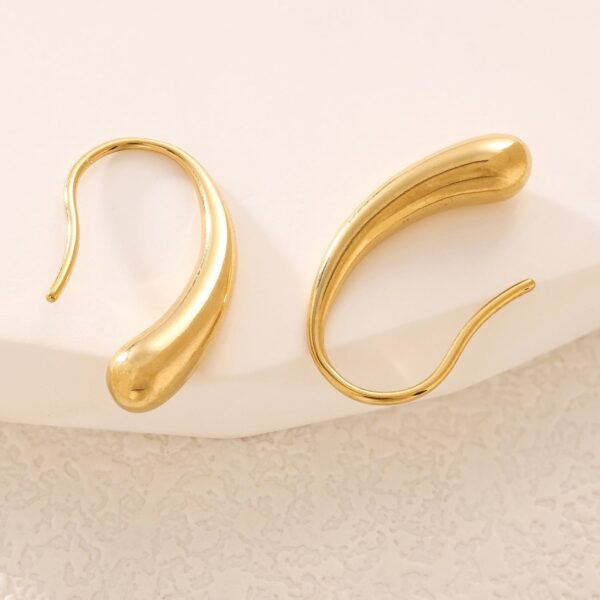 Water-Drop Hook Earrings — Gold & Steel Tone — jewellery from Glossy.pk, Pakistan