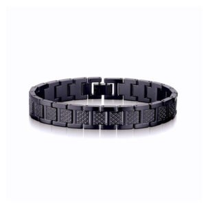 Stainless Steel Black Bracelet — 18K Gold Detail product photo 3 | Glossy.pk Pakistan