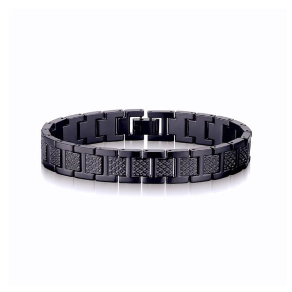 Stainless Steel Black Bracelet — 18K Gold Detail product photo 3 | Glossy.pk Pakistan