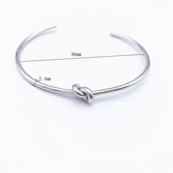 Knotted C Cuff Bangle — Silver-Tone Stainless Steel | Glossy.pk — jewellery from Glossy.pk, Pakistan
