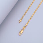 European and American hot sale temu new 18K gold plated necklace 2MM flat chain chain 925 silver pendant with chain wholesale Glossy.pk