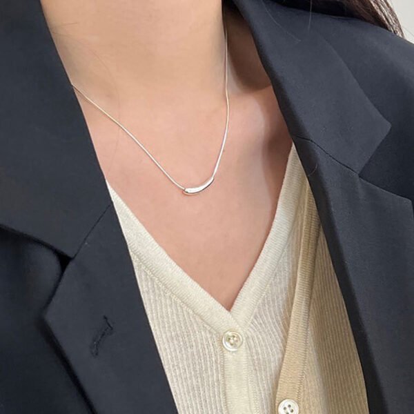 Double Clavicle Chain Necklace — Small Eggplant Pendant product photo 3 | Glossy.pk Pakistan