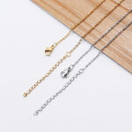 TEMU New Stainless Steel Necklace Gold Plated Silver Plated O-Line Flat Chain Cross Chain with Tail Chain Clavicle Necklace DIY Glossy.pk