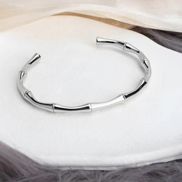 Half Bambo C Cuff Bangle Silver — jewellery from Glossy.pk, Pakistan