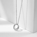 Titanium steel does not fade INS niche simple high-end sense 18K gold geometric circle necklace women's light luxury exquisite clavicle chain Glossy.pk