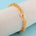 Zhongyi Amazon cross-border jewelry hot sale European and American fashion 18K gold men's bracelets foreign trade silver bracelet wholesale Glossy.pk