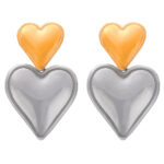 European and American cross-border wholesale double layer love butterfly pendant stud earrings stainless steel plated 18K gold plating versatile gradient earrings 21 Glossy.pk