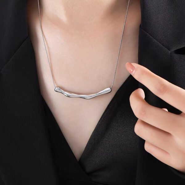 Irregular Pleated Pendant Necklace product photo 4 | Glossy.pk Pakistan