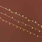 Super beauty spot clavicle chain geometric round square pear-shaped temperament small necklace titanium steel plated 18K gold wholesale Glossy.pk