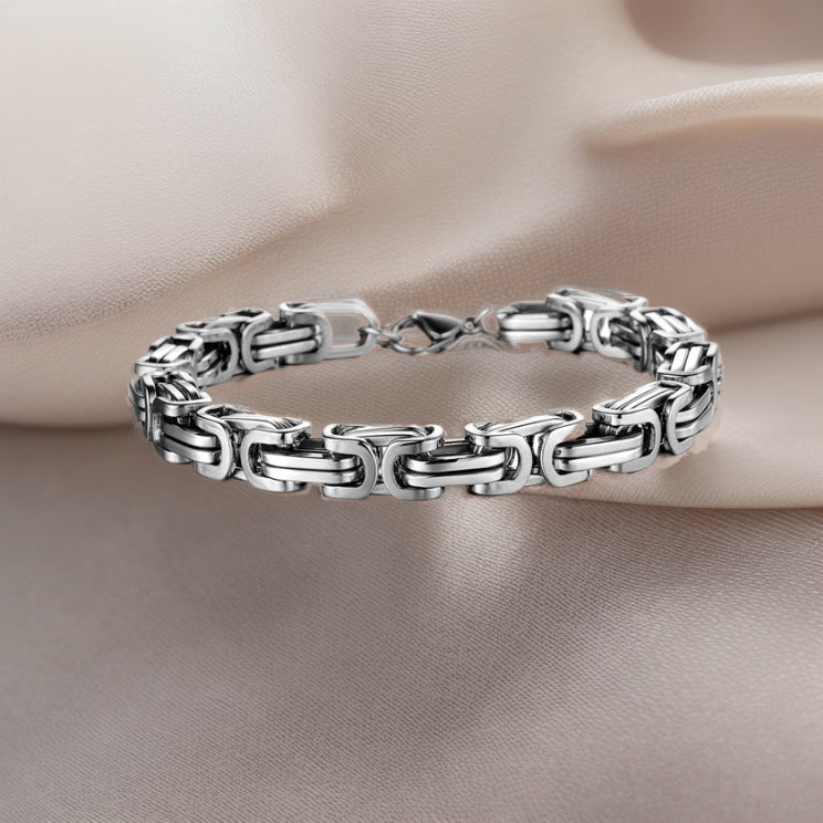 Zhongyi wish European and American personalized stainless steel men's bracelet factory direct sale is versatile, delicate and cool Glossy.pk