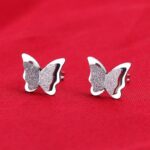 European and American cross-border earrings wholesale love butterfly letter earrings stainless steel light luxury exaggerated sense of luxury does not fade 18 Glossy.pk