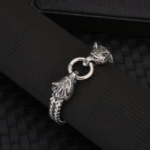 Nordic Wolf‑Head Men's Bracelet — 21 cm product photo 4 | Glossy.pk Pakistan