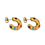 French retro earrings high-end non-fading titanium steel haoshi earrings women's personality European and American earrings jewelry wholesale Glossy.pk