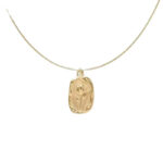 French retro ~ embossed tulip pendant necklace women's niche high-end design sense K gold-plated new clavicle chain Glossy.pk