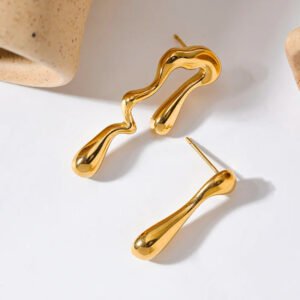 Geometric metallic drop earrings — irregular style