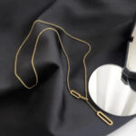 Simple light luxury hollow rectangular long necklace women's sweater chain ins style European and American fashion Internet celebrity tide does not fade Glossy.pk