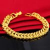 Jewelry 12mm 24k Gold Plated Classic New Cuban Men’s Bracelet anti-tarnish jewellery from Glossy.pk, Lahore