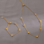 Sweet style personality versatile peach heart necklace women's gold niche design love bracelet titanium steel gold-plated jewelry set - Image 4