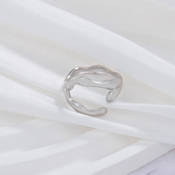 Irregular titanium steel open ring light luxury high-end ring does not fade cold wind 23 anti-tarnish jewellery from Glossy.pk, Lahore