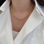 European and American cross-border wholesale water wave winding twist chain clavicle chain simple snake bone chain gold-plated ladies titanium steel jewelry Glossy.pk