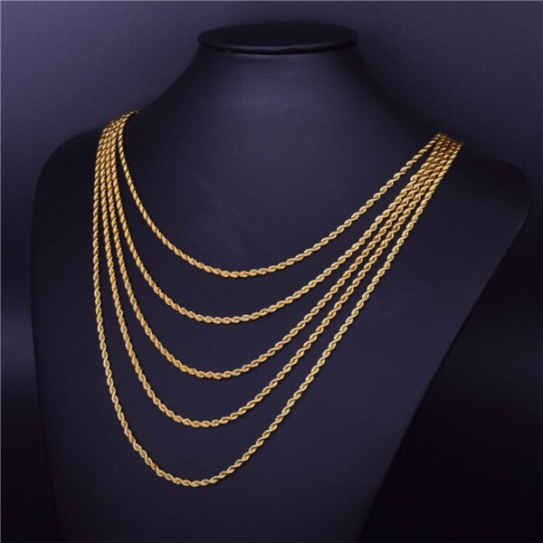 4mm Twist Rope Chain — Gold Colour (16–24 inch) product photo 4 | Glossy.pk Pakistan