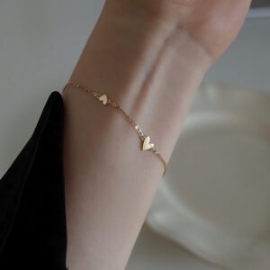 Mini Heart Necklace & Three-Hearts Bracelet Set product photo 2 | Glossy.pk Pakistan