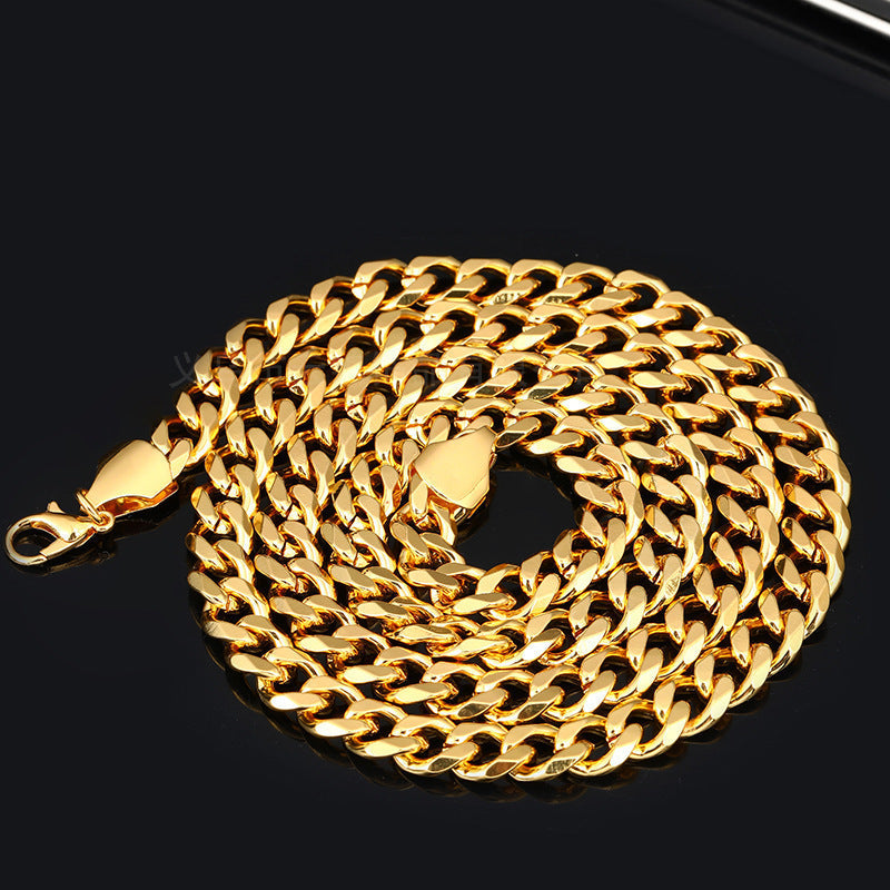 Zhongyi wish's hot selling European and American jewelry stainless steel necklace fashion men's necklace manufacturers are in stock Glossy.pk