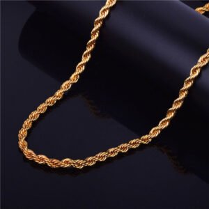 4mm Twist Rope Chain — Gold Colour (16–24 inch) product photo 2 | Glossy.pk Pakistan
