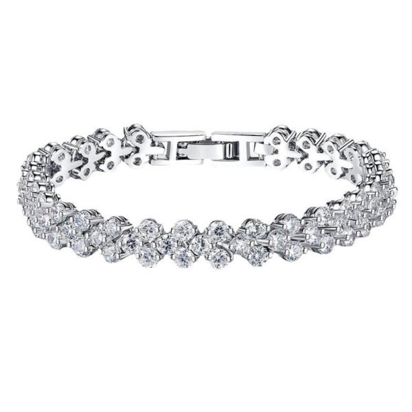 Zirconia Roman New Women’s Niche Design Sense Diamond Delicate Cuban Hand Jewelry anti-tarnish jewellery from Glossy.pk, Lahore