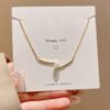 Light Luxury Niche Cross Pearl Clavicle Chain Cold Style Minimalist Design Temperament Versatile Women’s anti-tarnish jewellery from Glossy.pk, Lahore