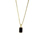 Black Square Necklace Clavicle Chain