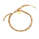 European and American sense of luxury, niche, light luxury, sparkling, three-layer tassel gentle bracelet, titanium steel plated with 18K gold, does not fade