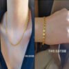 Embossed Pendant Necklace and Bracelet Set ✨ Non-Fading Clavicle Chain for Women anti-tarnish jewellery from Glossy.pk, Lahore