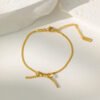 18k Gold High-quality Gold Snake Bone Chain Anklet Women’s Ins Cold Wind Simple Forest anti-tarnish jewellery from Glossy.pk, Lahore