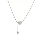 Light luxury niche cold wind ins women's collarbone chain, high-end sense round ball, TikTok explosive spring and summer necklace, simple accessories Glossy.pk