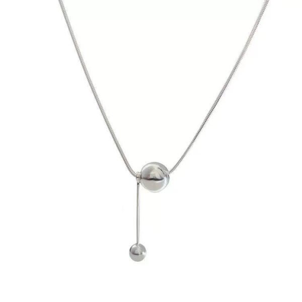 Light luxury niche cold wind ins women’s collarbone chain, high-end sense round ball anti-tarnish jewellery from Glossy.pk, Lahore