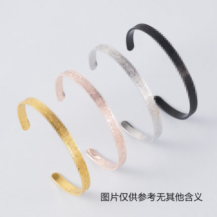 6mm cross-border explosive rune corrosion bracelet niche personality versatile environmental protection alloy bracelet C-type open ring bracelet Glossy.pk
