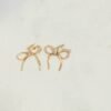 Double layer love butterfly pendant stud earrings stainless steel plated 18K gold plating versatile gradient earrings 21 anti-tarnish jewellery from Glossy.pk, Lahore