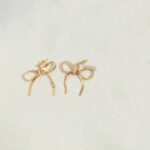 European and American cross-border wholesale double layer love butterfly pendant stud earrings stainless steel plated 18K gold plating versatile gradient earrings 21 Glossy.pk